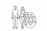 Easter Icon  Husband Wife Coloring Page Graphic By Magangsiswasmk sketch template