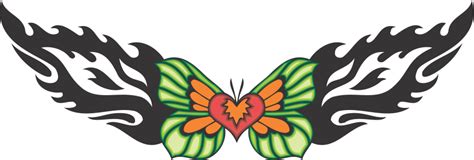 Tribal Butterfly Tattoo Colored Decal 44