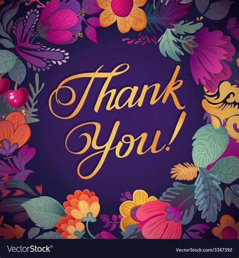 Thank you card in bright colors Royalty Free Vector Image