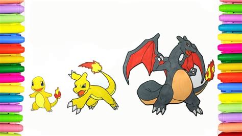 Pokemon Coloring Pages - Shiny Charmander evolutions - YouTube