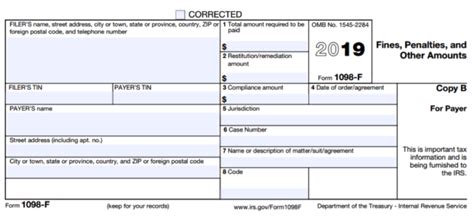 New Form 1098-F – Fines, Penalties, and Other Amounts - IRS Compliance