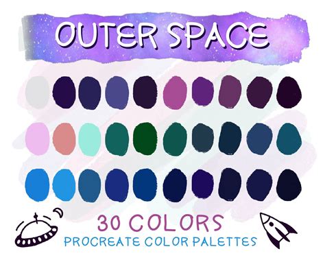 Outer Space Procreate Color Palettes Instant Download | Etsy | Procreate color palettes, Palette ...