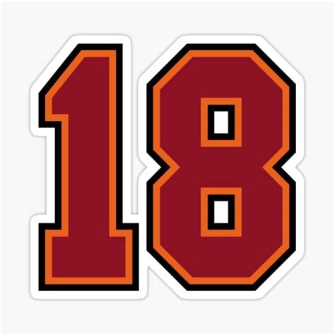 "Number 18 Sports Tampa Eighteen Jersey" Sticker for Sale by ...