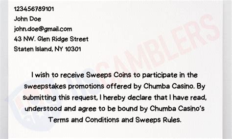 Chumba Casino envelope write-in guide - How-to guides - SweepsCasinos ...