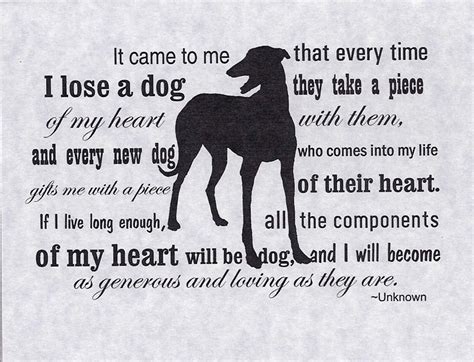 Greyhound Dog Sympathy Cards with Envelopes Heart of a Dog