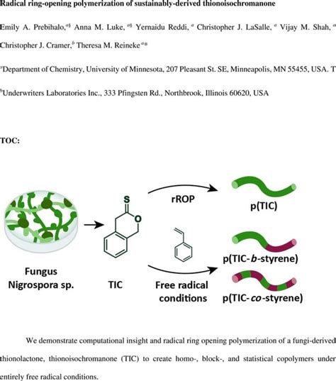 Radical ring-opening polymerization of sustainably-derived thionoisochromanone | Polymer Science ...