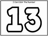 Number 13 Coloring Pages Preschool sketch template