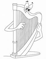 Harp Coloring Page sketch template