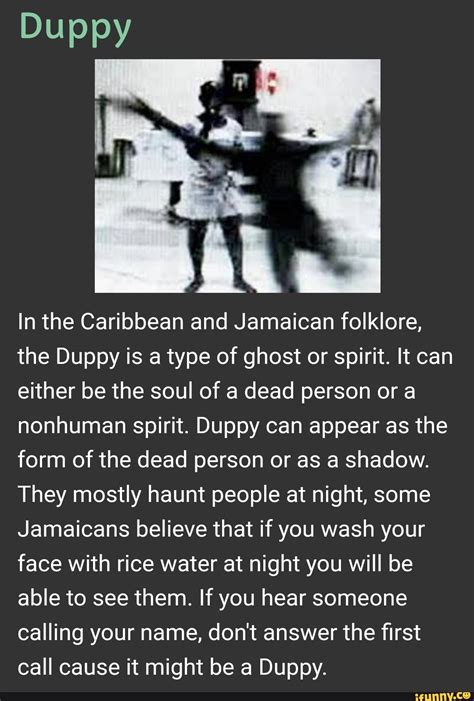 In the Caribbean and Jamaican folklore, the Duppy is a type of ghost or spirit. It can either be ...