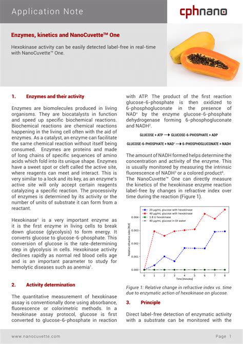 (PDF) Enzyme kinetics of Hexokinase on glucose with Nanocuvette One