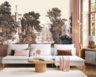 Papier peint panoramique - Jardin Anglais monochrome | Scènes de genre ...