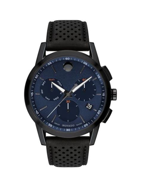 Movado Museum Leather-Strap Watch - Mens | TheBay