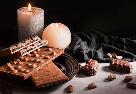 Free Photo | Chocolate sweets and candles