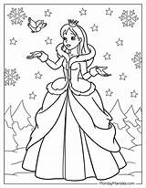 Disney Princess Winter Coloring Pages sketch template