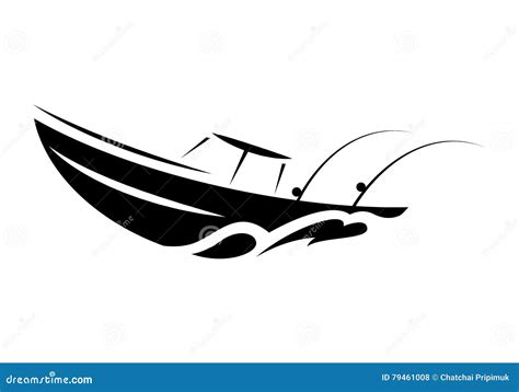 Symbol Fishing Boat, Vector Stock Vector - Illustration of shadow, hand ...