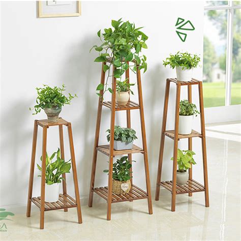 2/3/4 Tier Flower Pot Stand Wooden Indoor Plant Garden Planter Shelf Wood Rack