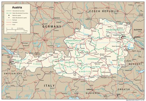 Mapa Austrii - Austria mapa polityczna, geograficzna, samochodowa i inne