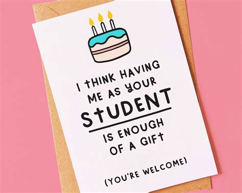 Gift Funny Birthday Card for a Teacher or Lecturer From a - Etsy UK