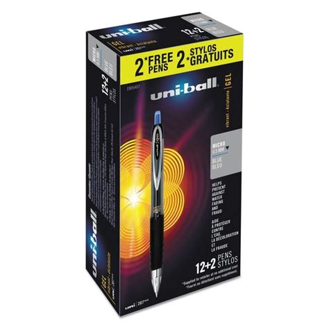 uni-ball Signo 207 Retractable Gel Pen, Blue Ink, 0.5mm, 14/Box - Walmart.com - Walmart.com