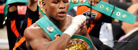 Floyd Mayweather Jr with Belts Facebook Cover - Celebrity