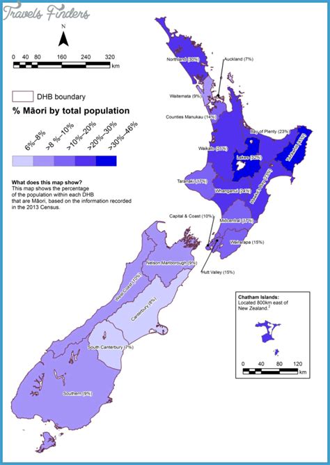 Population Map Of New Zealand - TravelsFinders.Com