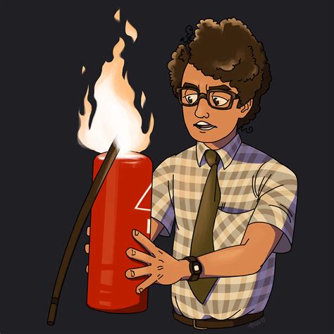 Maurice Moss and the faulty fire extinguisher, The IT Crowd; Richard ...