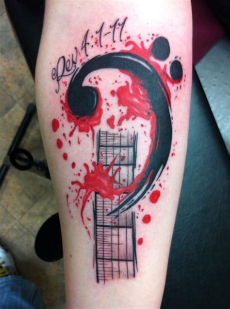 Bass clef tattoo | Tattoos | Pinterest