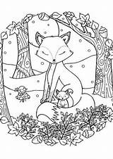 Printable Fox Coloring Pages sketch template