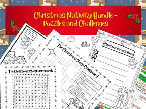 Nativity Christmas puzzles and challenges | Teaching Resources