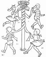 Maypole Coloring Page  Free Printable Pages For Kids sketch template