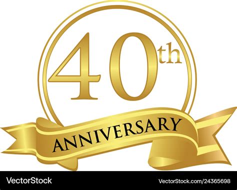 40th anniversary celebration logo Royalty Free Vector Image