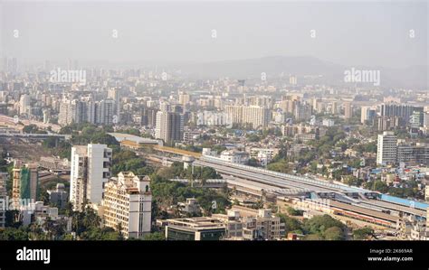 An aerial view of cityscape Mumbai surrounded by buildings Stock Photo ...