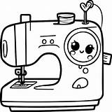 Premium Vector  Kawaii sewing machine coloring Page sketch template
