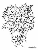 Flower Bouquet Coloring Sheets Pages sketch template