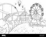 Amusement Park Coloring Page sketch template