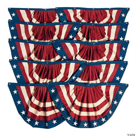 39" x 21" Bulk Canvas Vintage Americana Bunting - 10 Pc. | Oriental Trading