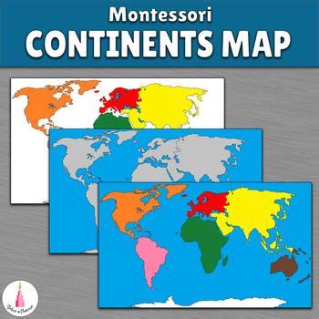 Montessori Continents Map | Continents, Montessori, Continents activities