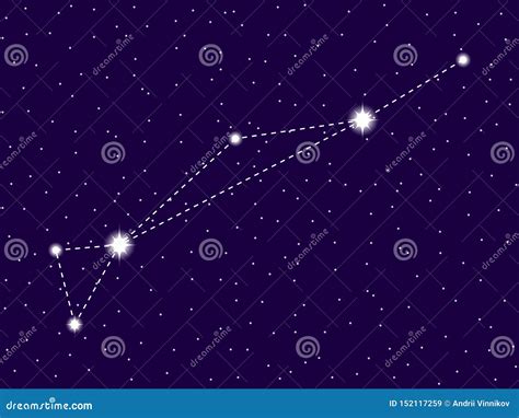 Dorado Constellation. Starry Night Sky. Cluster of Stars and Galaxies. Deep Space. Vector Stock ...