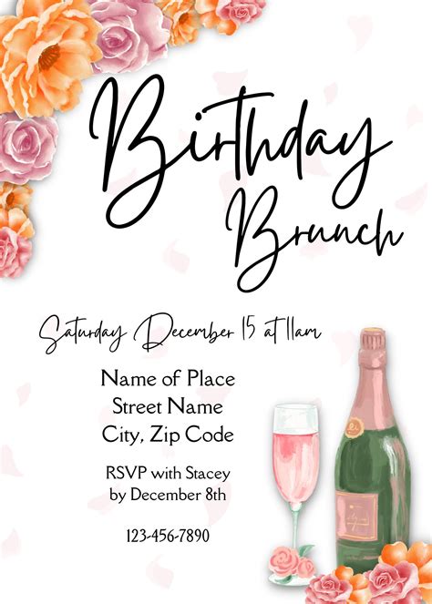 Birthday Brunch Invitation Birthday Invite Birthday Brunch Invitation ...