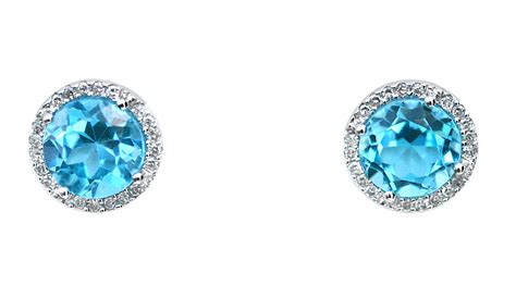 Blue Gemstone And Diamond Earrings Golden, Topaz, Engagement, Luxury PNG Transparent Image and ...