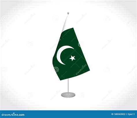 Pakistan Flag on White Background Stock Vector - Illustration of politics, sign: 188362822