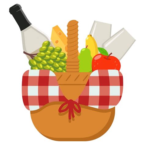 Premium Vector | Picnic basket vector cartoon illustration isolated on a white background.