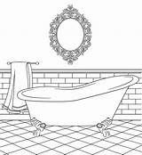 Coloring Pages Bathroom sketch template