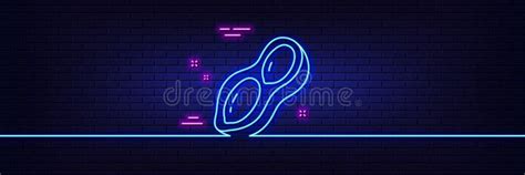 Peanut Line Icon. Tasty Nut Sign. Vegan Food. Neon Light Glow Effect. Vector Stock Photo - Image ...