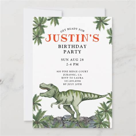 Dinosaur Boy's Birthday Party Invitation | Zazzle.com