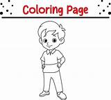 Cute Happy little boy coloring Page 37372567 Vector Art At Vecteezy sketch template