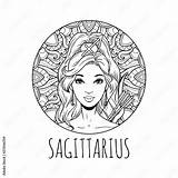 Sagittarius zodiac sign Artwork Adult coloring Book Page Beautiful  sketch template