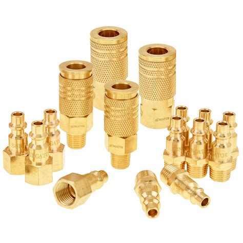 Buy SUNGATOR Air Fittings, (16-Piece) Air Coupler and Plug Kit, Solid Brass Quick Connector Set ...