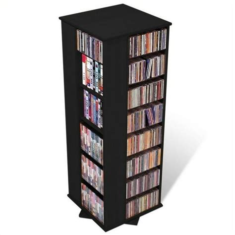 Prepac 53" 4-Sided CD DVD Media Spinning Storage Tower in Black - Walmart.com - Walmart.com