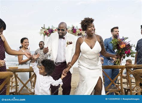 African American Couple`s Wedding Day Stock Photo - Image of caucasian ...